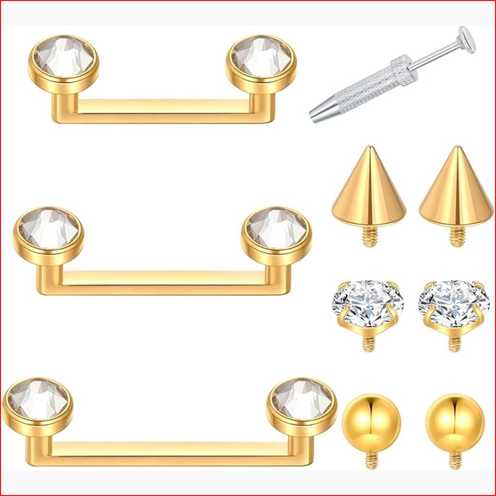 Implant Grade Titanium Surface Piercing Barbell Internally Threaded